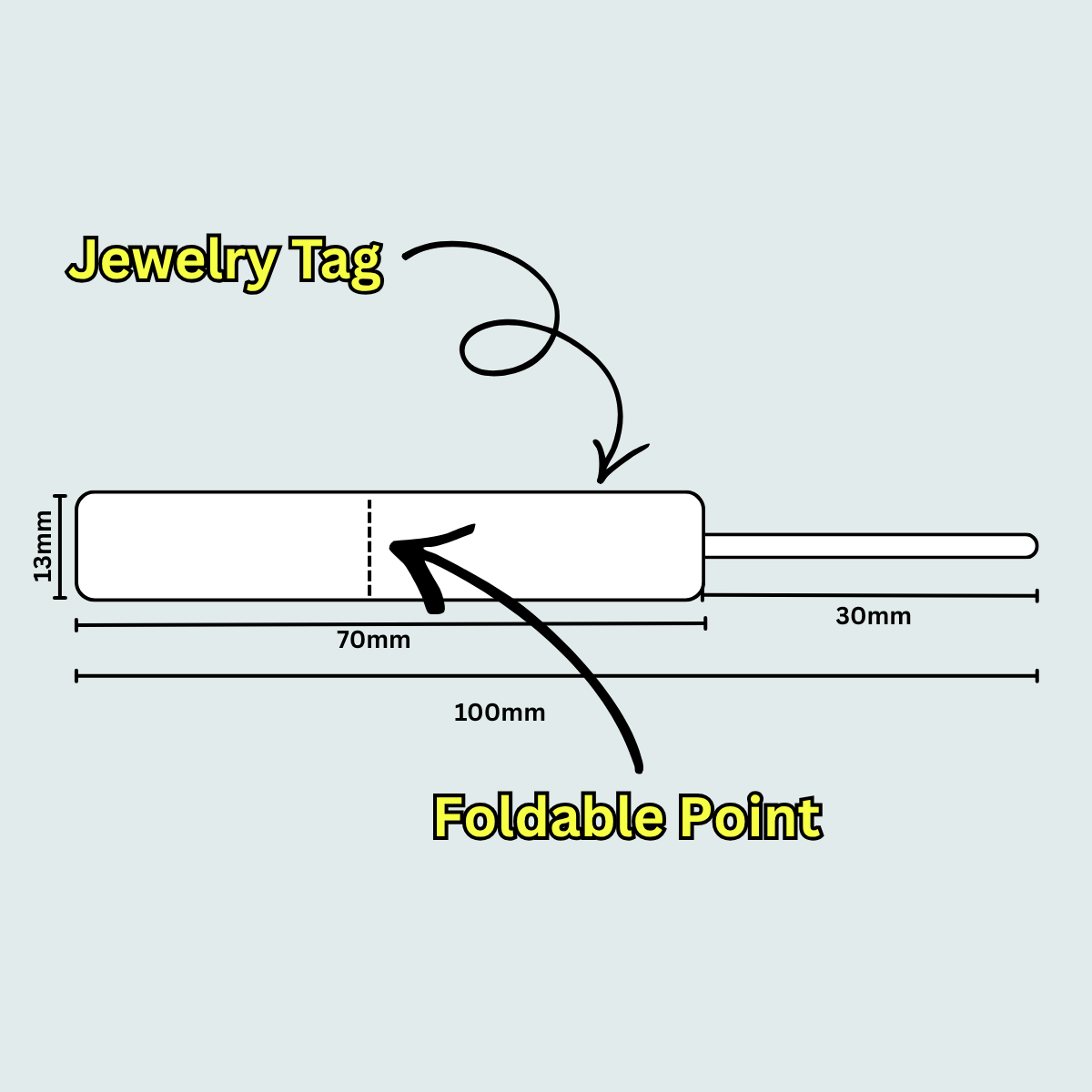 Jewelry Tag 100mm X 13mm Blank Jewelry Price Tags Sticker |Glossy-Premium Non Tearable| Jewelry Price Label Self Adhesive - Image 3